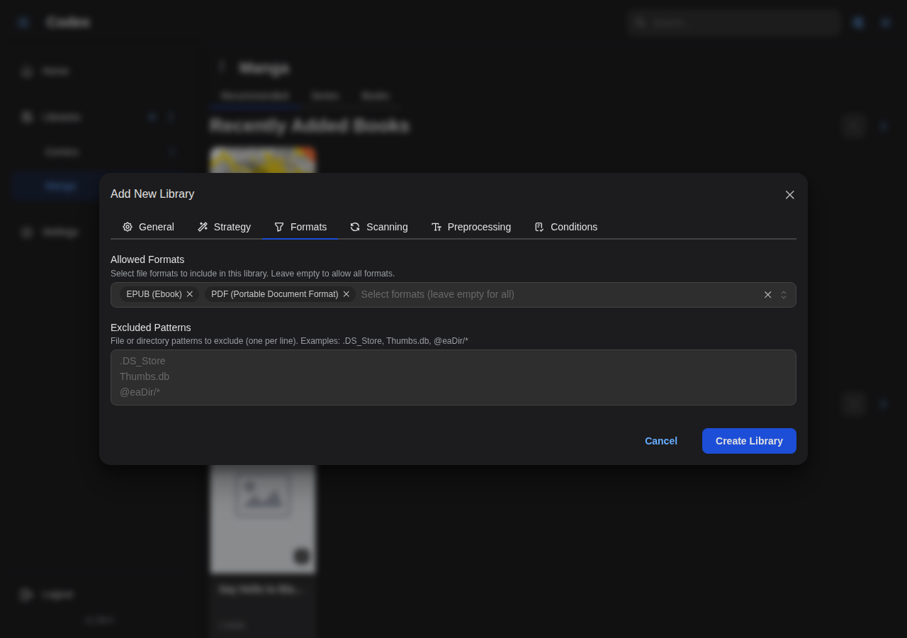 Add Library - Books Formats