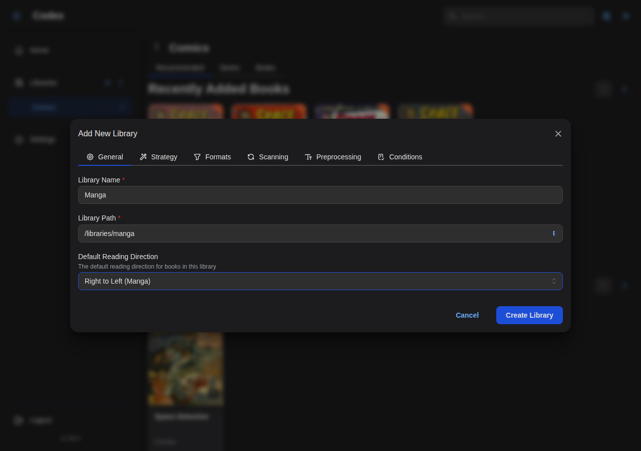 Add Library - Manga General