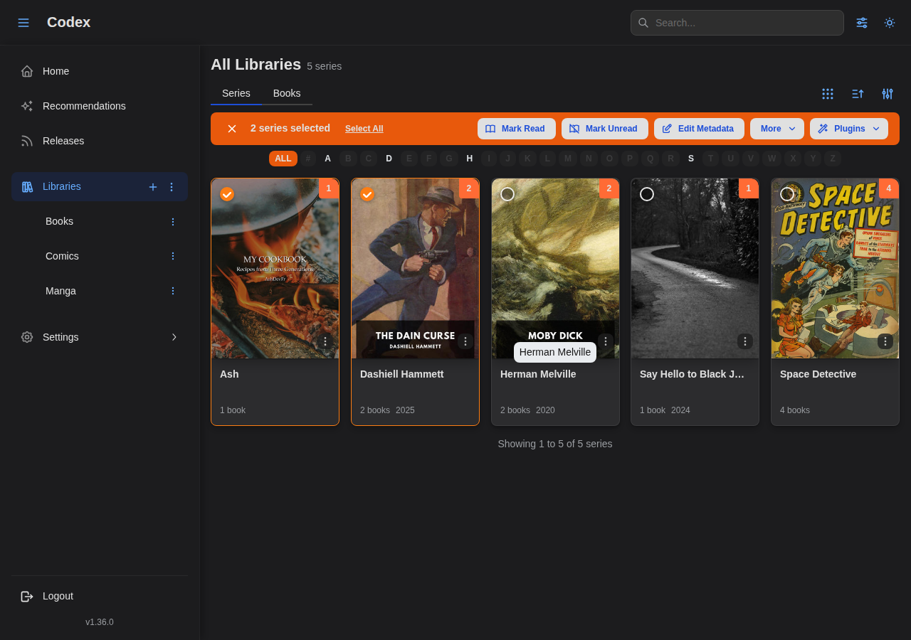 Bulk Selection Toolbar