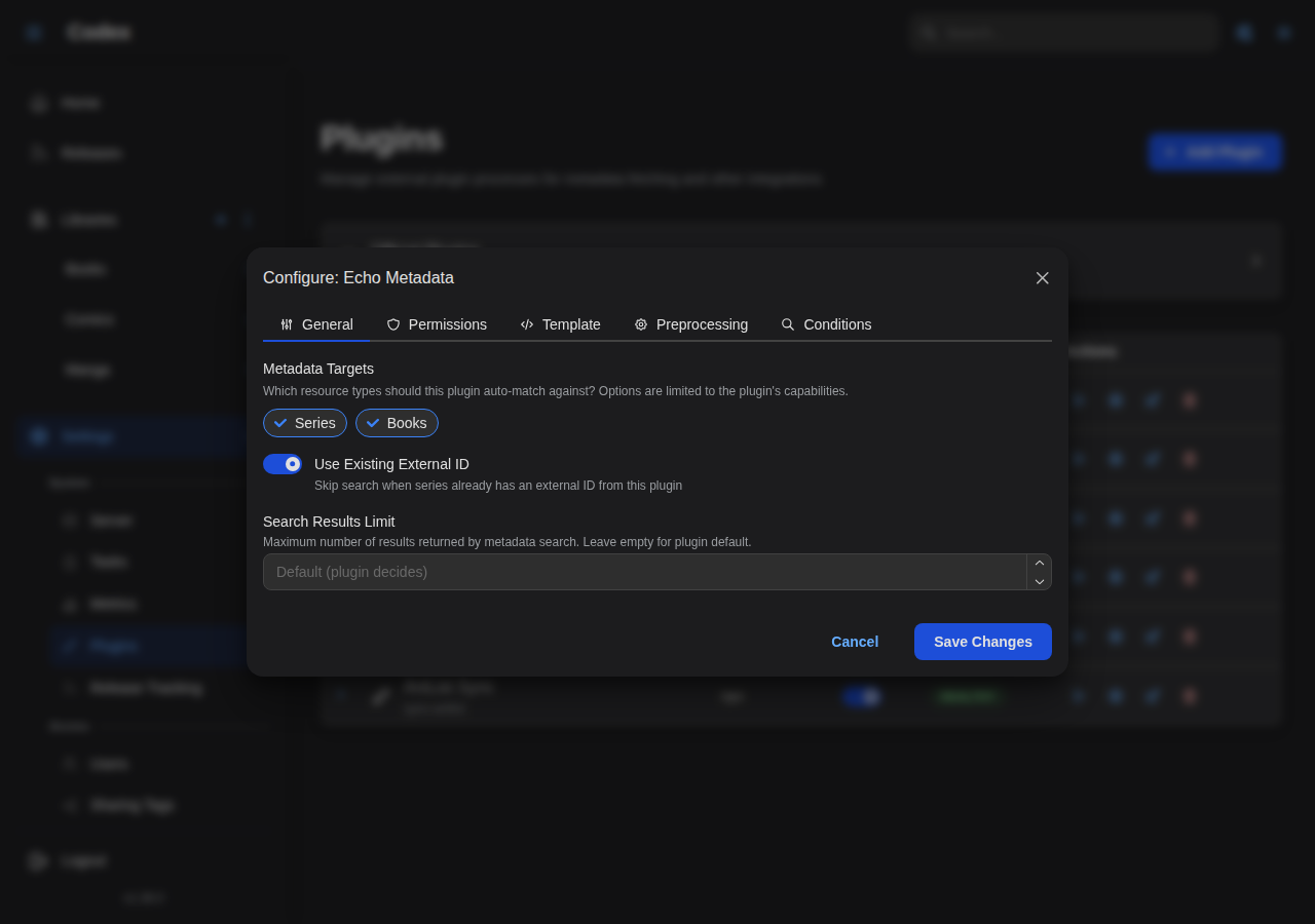 Config Modal - General