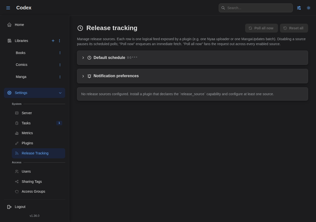 Release Tracking Settings