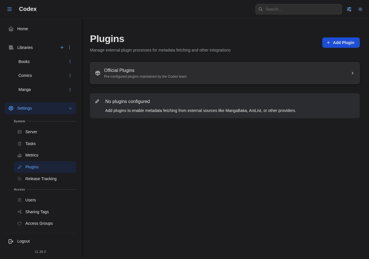 Plugin Settings - Empty