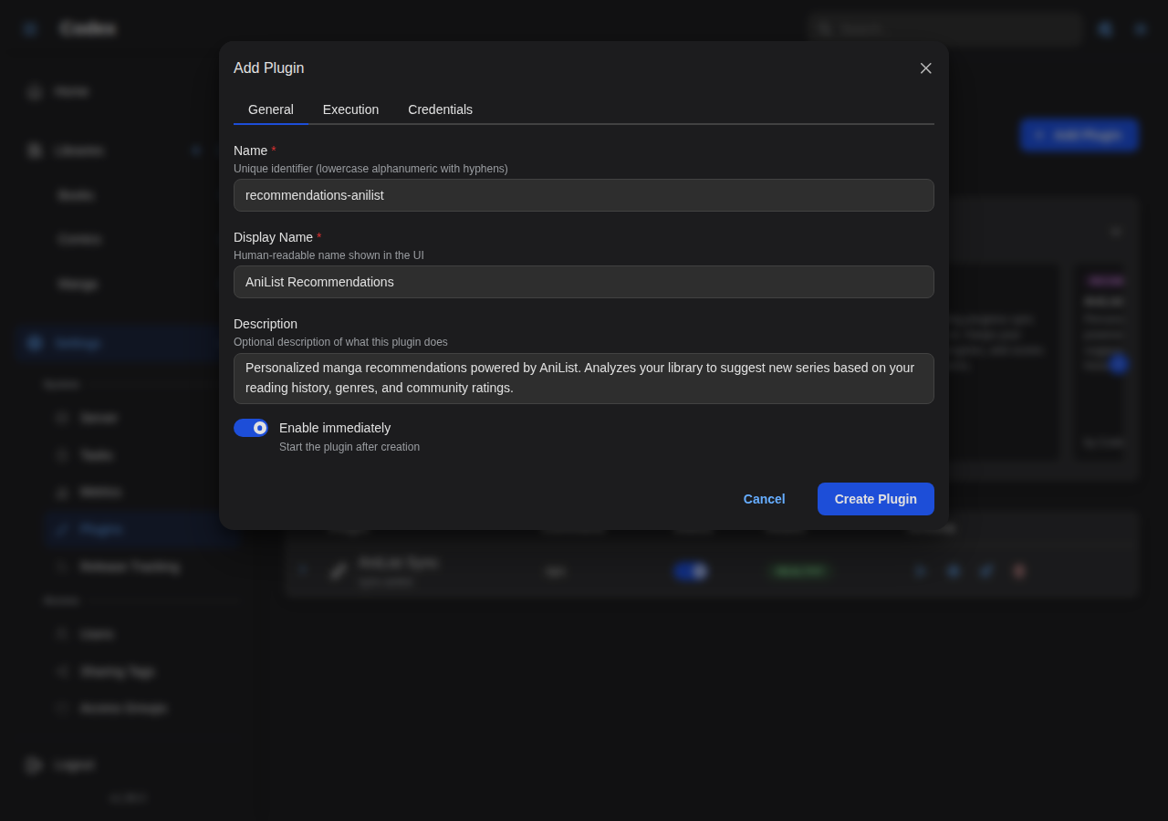 Add Recommendations Plugin - General
