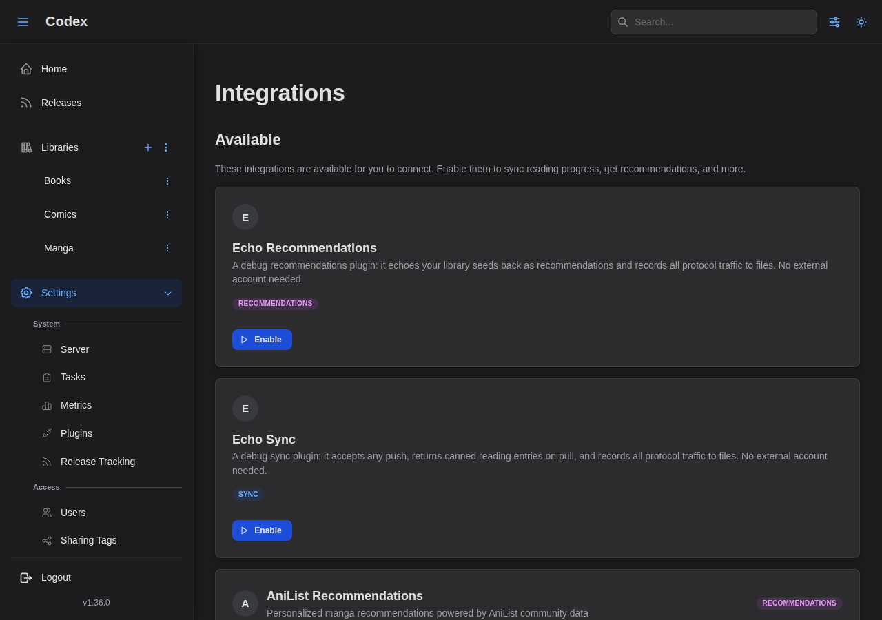User Integrations