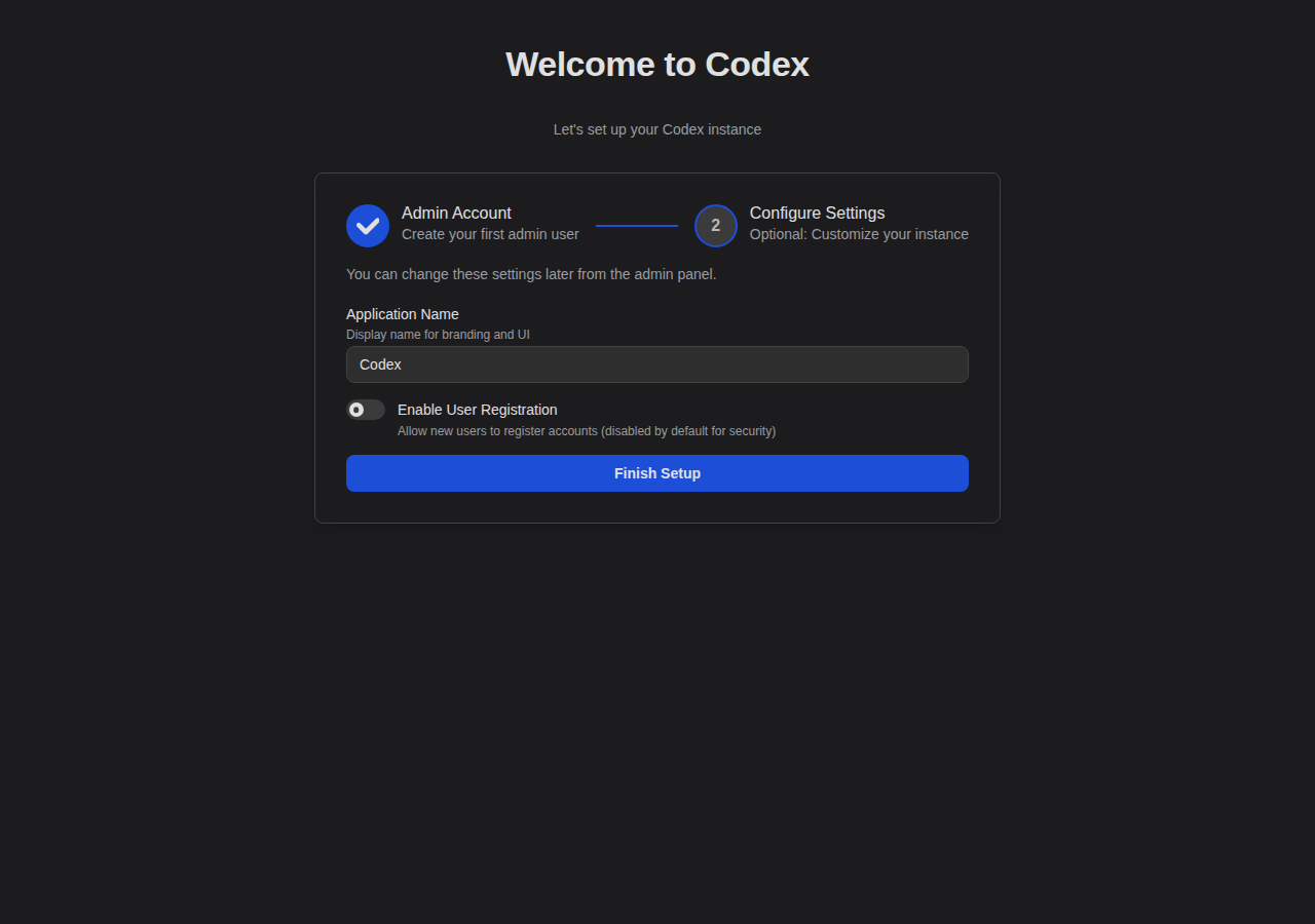 Setup Wizard - Configure Settings